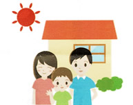 笑顔で幸せそうな家族