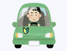 新免で運転する男性の画像