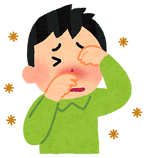 花粉で痒そうにしている人のイラスト
