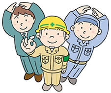 笑顔でOKサインを出す人たちのイラスト