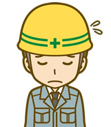 反省する工事現場の人のイラスト
