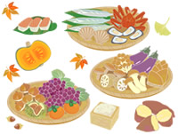 秋の味覚のイラスト