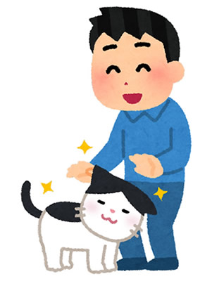 嬉しそうにラーメンを食べる人のイラスト