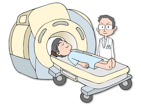 MRI検査を受ける人のイラスト