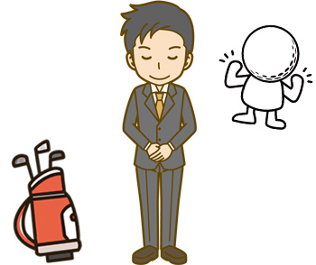 おじぎをする男性のイラスト